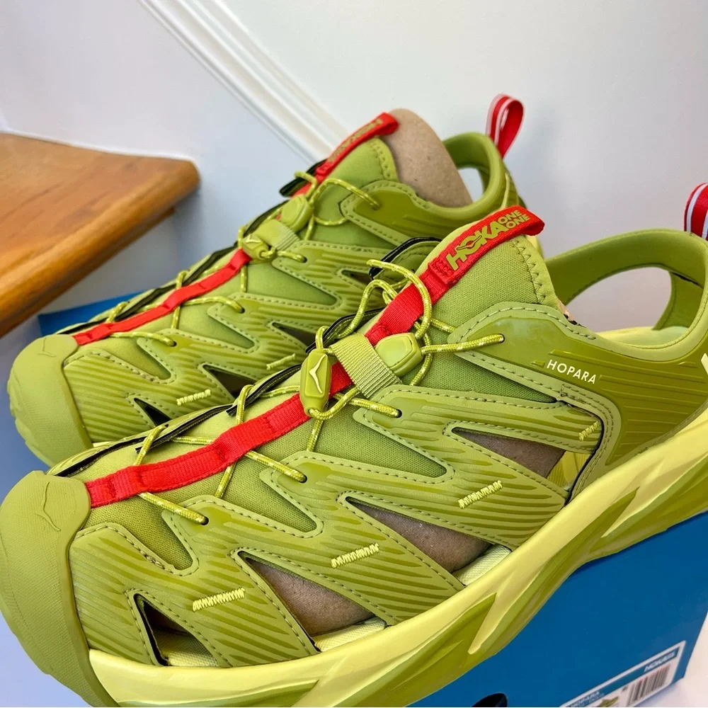 NWT Hoka Hopara Hiking Sandal Wet / Dry shoe in Dark Citron Luminary Green - Picture 4 of 16